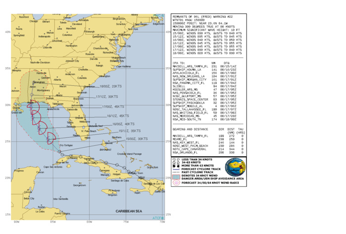 ATLANTIC. REMNANTS OF TD 06L(FRED). WARNING 22 ISSUED AT 15/03UTC.