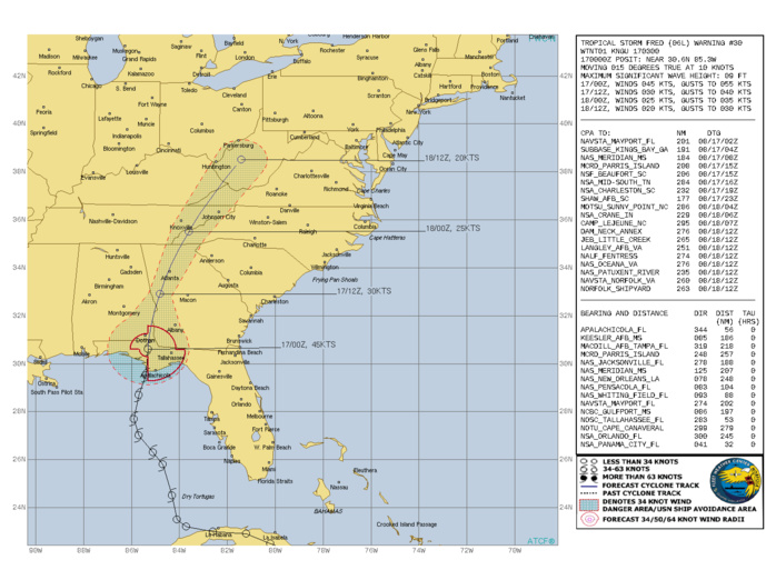 ATLANTIC.TS 06L(FRED). WARNING 30 ISSUED AT 17/03UTC. ATLANTIC.TS 06L(FRED). WARNING 30 ISSUED AT 17/03UTC.
