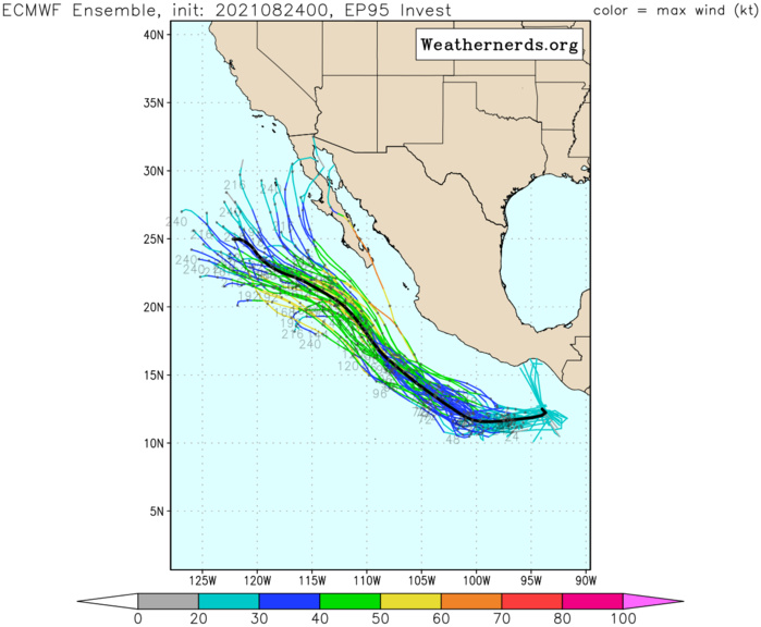 INVEST 95E. NUMERICAL MODELS ARE  IN GOOD AGREEMENT THAT 95E WILL TRACK GENERALLY WESTWARD AS IT  INTENSIFIES OVER THE NEXT 24-48 HOURS. INVEST 95E. NUMERICAL MODELS ARE  IN GOOD AGREEMENT THAT 95E WILL TRACK GENERALLY WESTWARD AS IT  INTENSIFIES OVER THE NEXT 24-48 HOURS.
