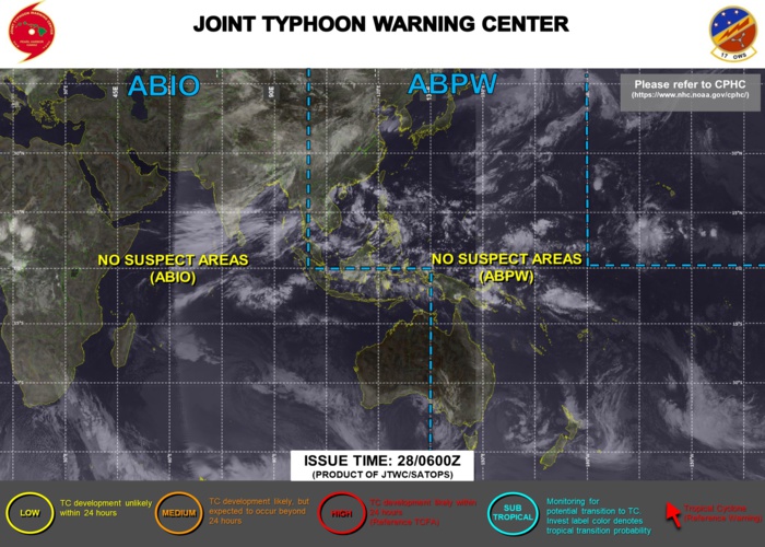 WESTERN PACIFIC, INDIAN OCEAN AND SOUTHERN HEMISPHERE: NO SUSPECT AREAS.