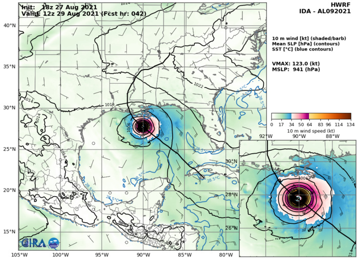 HU 09L(IDA). HWRF INTENSITY GUIDANCE: 123KNOTS AT +42H. HU 09L(IDA). HWRF INTENSITY GUIDANCE: 123KNOTS AT +42H.