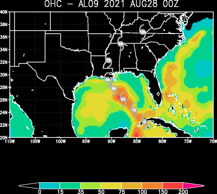 HU 09L(IDA). THE CYCLONE IS LIKELY TO PASS OVER A WARM EDDY BY 24H.