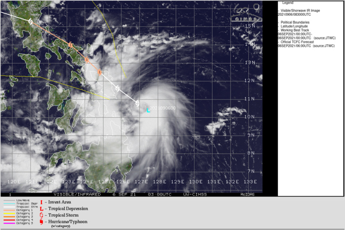 TS 18W(CONSON). SATELLITE ANALYSIS, INITIAL POSITION AND INTENSITY DISCUSSION: ANIMATED MULTISPECTRAL SATELLITE IMAGERY (MSI) DEPICTS A SYSTEM WHICH HAS SIGNIFICANTLY IMPROVED IN STRUCTURE OVER THE PAST 12 HOURS, WITH SUSTAINED DEEP CONVECTION OVER THE CENTER. THE INITIAL  POSITION IS BASED ON AN EYE-LIKE FEATURE THAT WAS PRESENT IN VISIBLE  IMAGERY AROUND 0500Z. THE INITIAL INTENSITY IS BASED ON A 060442Z  AMSR2 WINDSPEED PRODUCT SHOWING 50 KNOT WIND IN THE EASTERN PORTION OF  THE CIRCULATION WITH POSSIBLE 55-65 KNOT GUSTS.