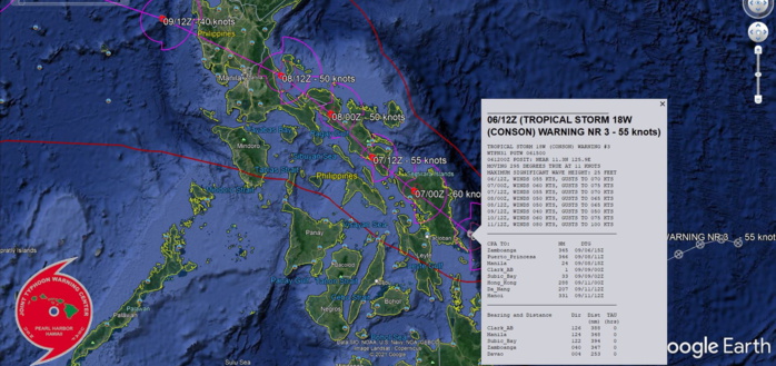 TS 18W(CONSON). WARNING 3 ISSUED AT 06/15UTC.