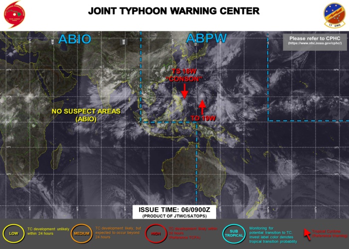 JTWC ARE ISSUING 6HOURLY WARNINGS AND 3HOURLY SATELLITE BULLETINS ON 18W AND 19W.