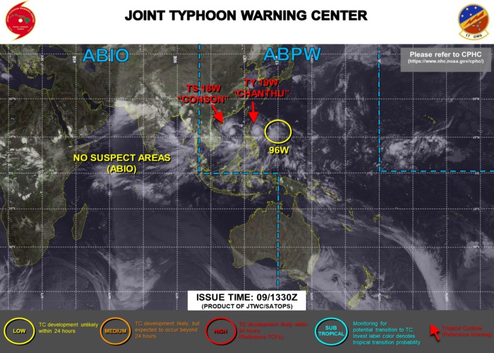 Western Pacific: TS 18W(CONSON), TY 19W(CHANTHU) and Invest 96W: congested cyclonic traffic, 09/15 updates