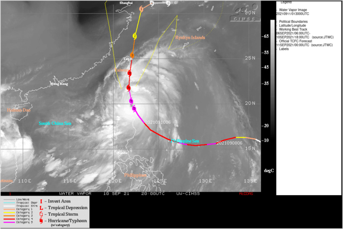 STY 19W(CHANTHU) PEAKED AT 10/18UTC AS A CAT 5 WITH MAXIMUM SUSTAINED WINDS ESTIMATED AT 290KM/H GUSTING WELL OVER 300KM/H.