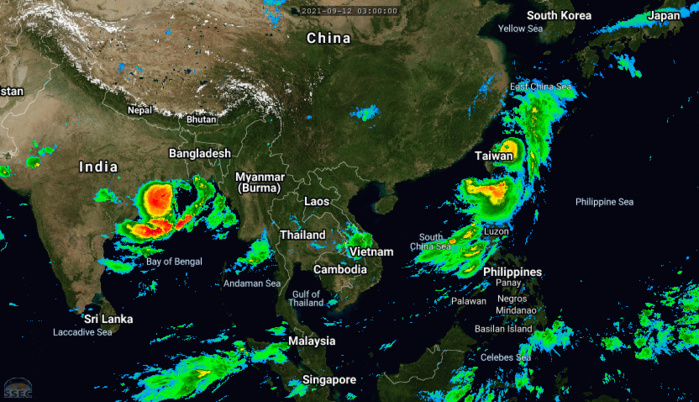 Western Pacific: 19W(CHANTHU) resilient as a strong CAT 3//North Indian: Tropical Cyclone Formation Alert for Invest 95B, 12/09utc