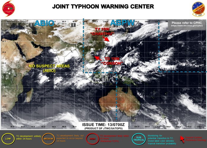 Western Pacific: TY 19W(CHANTU) slowing down East of Shanghai as a CAT 1// Atlantic: TS 14L(NICHOLAS) deepening off Brownsville, 13/09utc updates