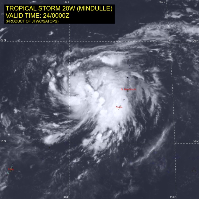 SATELLITE ANALYSIS, INITIAL POSITION AND INTENSITY DISCUSSION: ANIMATED MULTISPECTRAL SATELLITE IMAGERY (MSI) SHOWS THE SYSTEM CONTINUED TO SLOWLY CONSOLIDATE AS THE CIRCULATION HAS BECOME MORE DEFINED AND FEEDER BANDS HAVE DEEPENED AND WRAPPED TIGHTER INTO THE CENTER. THE INITIAL POSITION IS PLACED WITH MEDIUM CONFIDENCE BASED ON THE EVOLVING CIRCULATION IN THE MSI LOOP. THE INITIAL INTENSITY OF 50 KNOTS IS ASSESSED WITH MEDIUM CONFIDENCE BASED ON THE HIGH END OF AGENCY AND AUTOMATED DVORAK ESTIMATES AND REFLECTS THE SLIGHT IMPROVEMENT IN THE SYSTEM. ENVIRONMENTAL ANALYSIS INDICATES HIGHLY FAVORABLE CONDITIONS WITH LOW VERTICAL WIND SHEAR, STRONG UPPER LEVEL OUTFLOW, AND VERY WARM SSTS IN THE PHILIPPINE SEA. THE CYCLONE IS TRACKING ALONG THE SOUTHWESTERN PERIPHERY OF THE DEEP-LAYERED STR TO THE NORTHEAST.