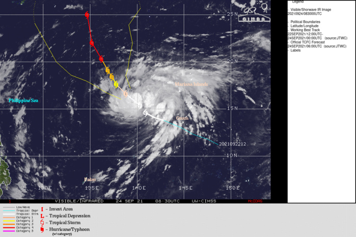 SATELLITE ANALYSIS, INITIAL POSITION AND INTENSITY DISCUSSION: ANIMATED MULTISPECTRAL SATELLITE IMAGERY (MSI) SHOWS THE SYSTEM HAS CONTINUED TO SLOWLY CONSOLIDATE AS THE CIRCULATION HAS BECOME  MORE DEFINED WITH THE FEEDER BANDS WRAPPING INTO THE LOW LEVEL CIRCULATION CENTER DEEPENING. THE INITIAL POSITION IS PLACED WITH MEDIUM CONFIDENCE BASED ON A 240432Z AMSR2 MICROWAVE IMAGE. THE INITIAL INTENSITY OF 50 KNOTS IS ASSESSED WITH MEDIUM CONFIDENCE  BASED ON THE AGENCY AND AUTOMATED DVORAK ESTIMATES. ENVIRONMENTAL  ANALYSIS INDICATES HIGHLY FAVORABLE CONDITIONS WITH LOW VERTICAL  WIND SHEAR, STRONG UPPER LEVEL OUTFLOW, AND VERY WARM SSTS IN THE  PHILIPPINE SEA. THE CYCLONE IS TRACKING ALONG THE SOUTHWESTERN  PERIPHERY OF THE DEEP-LAYERED STR TO THE NORTHEAST.