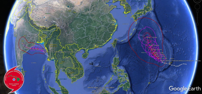 JTWC IS ISSUING 6HOURLY WARNINGS AND 3HOURLY SATELLITE BULLETINS ON BOTH 20W AND 03B.