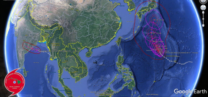 JTWC IS ISSUING 6HOURLY WARNINGS AND 3HOURLY SATELLITE BULLEINTS ON BOTH 20W AND 03B.