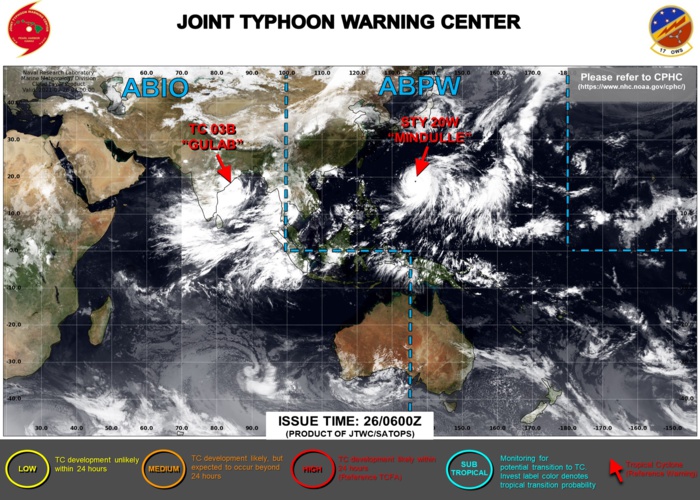 JTWC IS ISSUING 6HOURLY WARNINGS AND 3HOURLY SATELLITE BULLEINTS ON BOTH 20W AND 03B. JTWC IS ISSUING 6HOURLY WARNINGS AND 3HOURLY SATELLITE BULLEINTS ON BOTH 20W AND 03B.