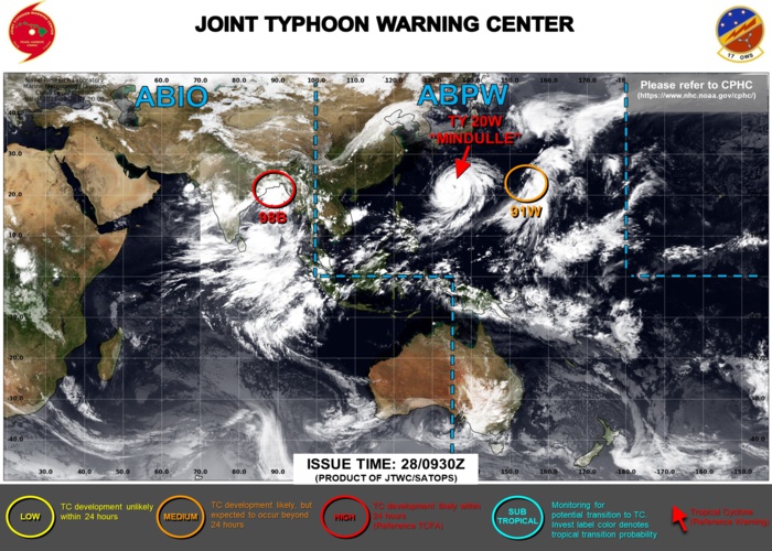 TY 20W(MINDULLE) CAT 2 slowly re-intensifying// Bay of Bengfal: Invest 98B Tropical Cyclone Formation alert//Atlantic:18L(SAM) peaking again at CAT 4,28/09utc