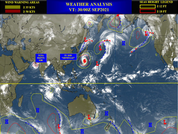 TY 20W(MINDULLE) CAT2 will begin ET transition by 48h//North Indian: remnants of 03B still High//Atlantic: 18L(SAM)to peak at "Super Hurricane" again,30/09utc