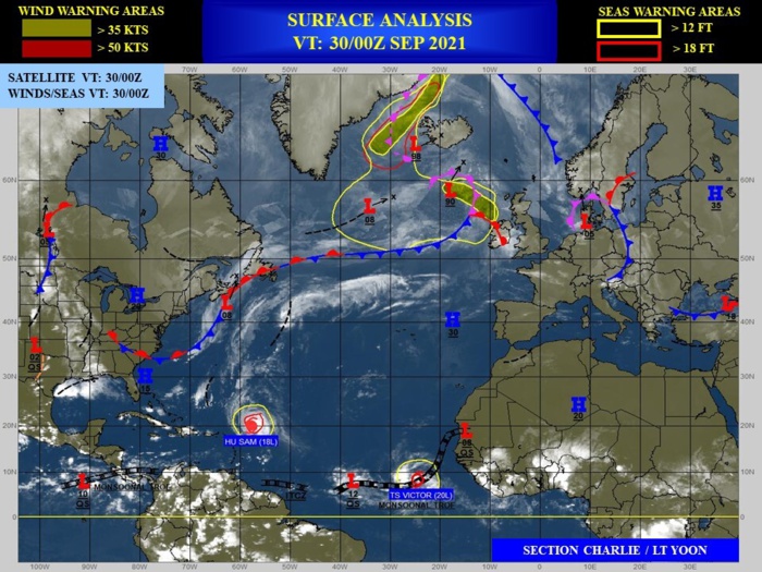 TY 20W(MINDULLE) CAT2 will begin ET transition by 48h//North Indian: remnants of 03B still High//Atlantic: 18L(SAM)to peak at "Super Hurricane" again,30/09utc