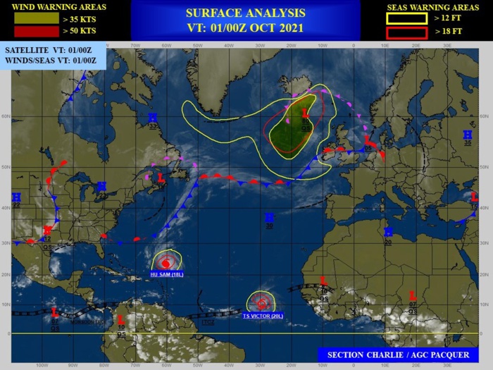 TY 20W(MINDULLE) now over cooler seas//Arabian Sea: TC 03B(GULAB) to intensify to CAT 1 by 36h//Atlantic:18L(SAM) still a formidable Hurricane,01/03utc