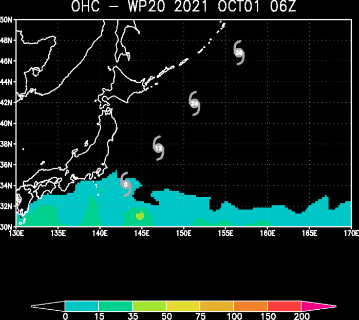 TY 20W(MINDULLE) IS NOW TRACKING OVER SEAS WITH LOW OCEAN HEAT CONTENT
