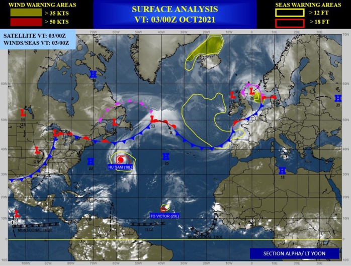 Invest 92W: Tropical Cyclone Formation Alert East of Mindanao//TC 03B(SHAHEEN-GULAB) CAT 1, approaching Oman//Atlantic: 18L(SAM) still a CAT3,03/03utc