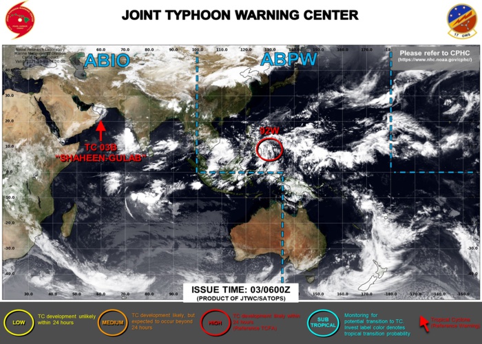 North Indian Ocean/Arabian Sea: TC 03B(SHAHEEN-GULAB) CAT 1 making landfall apprx 90km West of Muscat/Oman North Indian Ocean/Arabian Sea: TC 03B(SHAHEEN-GULAB) CAT 1 making landfall apprx 90km West of Muscat/Oman