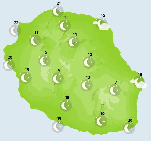 ILES SOEURS: Mercredi 06 Octobre 2021: le temps change demain Jeudi alors que le front froid traverse la RÉUNION puis MAURICE