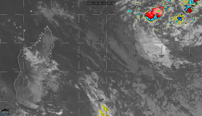ILES SOEURS: Jeudi 07 Octobre 2021: soleil puis averses et pluies suivis d'une baisse des températures à la RÉUNION puis MAURICE