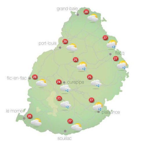 ILES SOEURS: Dimanche 10 Octobre 2021: les prévisions du temps pour MAURICE et la RÉUNION