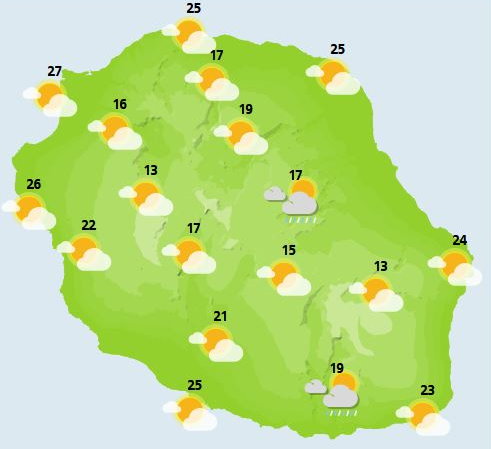 ILES SOEURS: Dimanche 10 Octobre 2021: les prévisions du temps pour MAURICE et la RÉUNION