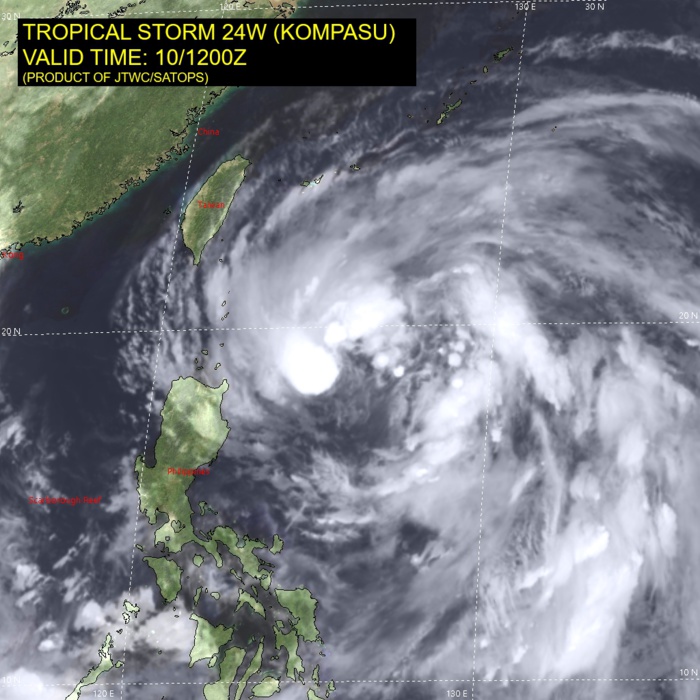 SATELLITE ANALYSIS, INITIAL POSITION AND INTENSITY DISCUSSION: ANIMATED ENHANCED INFRARED (EIR) SATELLITE IMAGERY DEPICTS A VERY LARGE MONSOON DEPRESSION WITH WIDE FORMATIVE RAIN BANDS EXTENDING ALL THE WAY DOWN TO THE SOUTHERN PHILIPPINES THAT ARE WRAPPING  TIGHTER INTO A PARTIALLY EXPOSED LLC. THE INITIAL POSITION IS PLACED WITH MEDIUM CONFIDENCE BASED ON THE PARTLY EXPOSED LLC FEATURE IN THE EIR  LOOP. THE INITIAL INTENSITY OF 45KNOTS IS BASED WITH MEDIUM CONFIDENCE  ON THE PGTW AND KNES DVORAK ESTIMATES AND REFLECTS THE IMPROVED  CONVECTIVE STRUCTURE. ENVIRONMENTAL ANALYSES INDICATE MARGINALLY  FAVORABLE CONDITIONS FOR DEVELOPMENT CHARACTERIZED BY WARM SSTS IN  THE PHILIPPINE SEA AND STRONG POLEWARD OUTFLOW ALOFT OFFSET BY MODERATE (15-20KT) VWS. THE CYCLONE IS TRACKING ALONG THE SOUTHWESTERN PERIPHERY OF THE STR TO THE NORTHEAST.