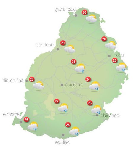 ILES SOEURS: Lundi 11 Octobre 2021: les prévisions du temps pour MAURICE et la RÉUNION, tendances pour la semaine