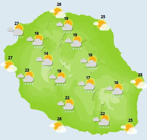 ILES SOEURS: Lundi 11 Octobre 2021: les prévisions du temps pour MAURICE et la RÉUNION, tendances pour la semaine