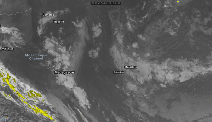 ILES SOEURS: Lundi 11 Octobre 2021: les prévisions du temps pour MAURICE et la RÉUNION, tendances pour la semaine