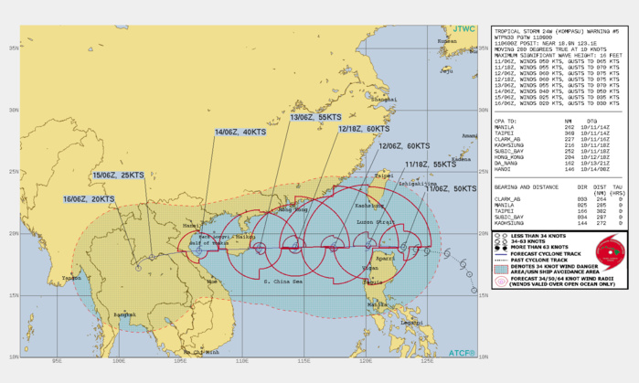 FORECAST REASONING. SIGNIFICANT FORECAST CHANGES: THERE ARE NO SIGNIFICANT CHANGES TO THE FORECAST FROM THE PREVIOUS WARNING. FORECAST DISCUSSION: UNDER THE STEERING SUBTROPICAL RIDGE, TS KOMPASU WILL CONTINUE TO TRACK GENERALLY WESTWARD INTO THE SOUTH CHINA SEA (SCS) AND ACROSS SOUTHERN HAINAN AND THE GULF OF TONKIN BEFORE MAKING LANDFALL SHORTLY AFTER 72H IN NORTHERN VIETNAM. THE MARGINALLY FAVORABLE ENVIRONMENT WILL FUEL GRADUAL INTENSIFICATION TO A PEAK OF 60KTS AT 36H IN THE SCS WHERE THE ENVIRONMENT IS EXPECTED TO BE MORE FAVORABLE. AFTERWARD, INCREASING VERTICAL WIND SHEAR WILL SLOWLY WEAKEN THE SYSTEM DOWN TO 40KNOTS AT 72H. AFTER LANDFALL, INTERACTION WITH THE RUGGED VIETNAMESE TERRAIN WILL RAPIDLY ERODE THE SYSTEM DOWN TO 20KNOTS AFTER IT CROSSES CAMBODIA INTO THAILAND. FORECAST REASONING. SIGNIFICANT FORECAST CHANGES: THERE ARE NO SIGNIFICANT CHANGES TO THE FORECAST FROM THE PREVIOUS WARNING. FORECAST DISCUSSION: UNDER THE STEERING SUBTROPICAL RIDGE, TS KOMPASU WILL CONTINUE TO TRACK GENERALLY WESTWARD INTO THE SOUTH CHINA SEA (SCS) AND ACROSS SOUTHERN HAINAN AND THE GULF OF TONKIN BEFORE MAKING LANDFALL SHORTLY AFTER 72H IN NORTHERN VIETNAM. THE MARGINALLY FAVORABLE ENVIRONMENT WILL FUEL GRADUAL INTENSIFICATION TO A PEAK OF 60KTS AT 36H IN THE SCS WHERE THE ENVIRONMENT IS EXPECTED TO BE MORE FAVORABLE. AFTERWARD, INCREASING VERTICAL WIND SHEAR WILL SLOWLY WEAKEN THE SYSTEM DOWN TO 40KNOTS AT 72H. AFTER LANDFALL, INTERACTION WITH THE RUGGED VIETNAMESE TERRAIN WILL RAPIDLY ERODE THE SYSTEM DOWN TO 20KNOTS AFTER IT CROSSES CAMBODIA INTO THAILAND.