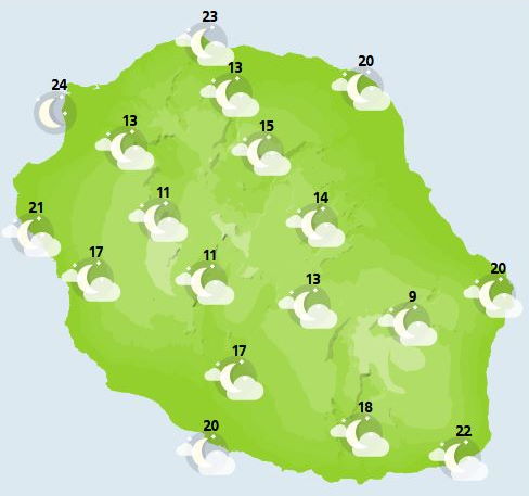 ILES SOEURS: Mercredi 13 Octobre 2021: les prévisions du temps pour MAURICE et la RÉUNION