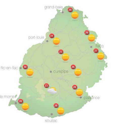 ILES SOEURS: Jeudi 14 Octobre 2021: les prévisions du temps pour MAURICE et la RÉUNION