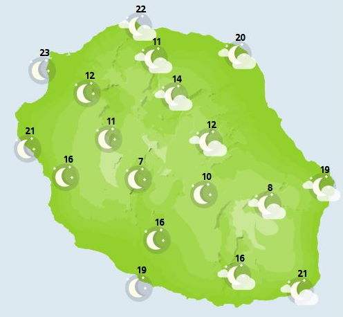 ILES SOEURS: Jeudi 14 Octobre 2021: les prévisions du temps pour MAURICE et la RÉUNION