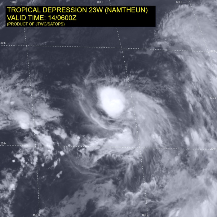 SATELLITE ANALYSIS, INITIAL POSITION AND INTENSITY DISCUSSION: ANIMATED MULTISPECTRAL SATELLITE IMAGERY (MSI) SHOWS A MEDIUM-SIZED SYSTEM WITH PERSISTENT CONVECTION OVER THE CENTRAL DENSE OVERCAST (CDO) THAT IS TRAILING A FEEDER BAND SOUTHWARD. THE INITIAL POSITION IS PLACED WITH MEDIUM CONFIDENCE BASED ON LOW CLOUD LINE TRACING INTO THE OBSCURED LOW LEVEL CIRCULATION (LLC) AND EXTRAPOLATION FROM A WEAK LLC FEATURE IN THE 140232Z AMSR MICROWAVE IMAGE THE INITIAL INTENSITY OF 30KNOTS IS ASSIGNED WITH MEDIUM CONFIDENCE BASED ON AN OVERALL ASSESSMENT OF AGENCY AND AUTOMATED DVORAK ESTIMATES AND REFLECTS THE 6-HR PERSISTENT CONVECTIVE SIGNATURE OF THE SYSTEM. ANALYSIS INDICATES A MARGINAL ENVIRONMENT WITH STRONG EQUATORWARD OUTFLOW AND WARM SST OFFSET BY STRONG VWS. THE SYSTEM HAS BEGUN TO EXHIBIT SUBTROPICAL CHARACTERISTICS, I.E., ASYMMETRIC WIND FIELD AND VORTICITY SIGNATURE AND THE CDO OFFSET EASTWARD AND POLEWARD OF THE LLC. THE CYCLONE IS TRACKING ON THE POLEWARD SIDE OF THE STR TO THE SOUTH. SATELLITE ANALYSIS, INITIAL POSITION AND INTENSITY DISCUSSION: ANIMATED MULTISPECTRAL SATELLITE IMAGERY (MSI) SHOWS A MEDIUM-SIZED SYSTEM WITH PERSISTENT CONVECTION OVER THE CENTRAL DENSE OVERCAST (CDO) THAT IS TRAILING A FEEDER BAND SOUTHWARD. THE INITIAL POSITION IS PLACED WITH MEDIUM CONFIDENCE BASED ON LOW CLOUD LINE TRACING INTO THE OBSCURED LOW LEVEL CIRCULATION (LLC) AND EXTRAPOLATION FROM A WEAK LLC FEATURE IN THE 140232Z AMSR MICROWAVE IMAGE THE INITIAL INTENSITY OF 30KNOTS IS ASSIGNED WITH MEDIUM CONFIDENCE BASED ON AN OVERALL ASSESSMENT OF AGENCY AND AUTOMATED DVORAK ESTIMATES AND REFLECTS THE 6-HR PERSISTENT CONVECTIVE SIGNATURE OF THE SYSTEM. ANALYSIS INDICATES A MARGINAL ENVIRONMENT WITH STRONG EQUATORWARD OUTFLOW AND WARM SST OFFSET BY STRONG VWS. THE SYSTEM HAS BEGUN TO EXHIBIT SUBTROPICAL CHARACTERISTICS, I.E., ASYMMETRIC WIND FIELD AND VORTICITY SIGNATURE AND THE CDO OFFSET EASTWARD AND POLEWARD OF THE LLC. THE CYCLONE IS TRACKING ON THE POLEWARD SIDE OF THE STR TO THE SOUTH.