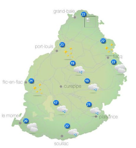 Météo ILES SOEURS: prévisions du temps pour ce Vendredi 15 Octobre 2021 pour MAURICE et la RÉUNION