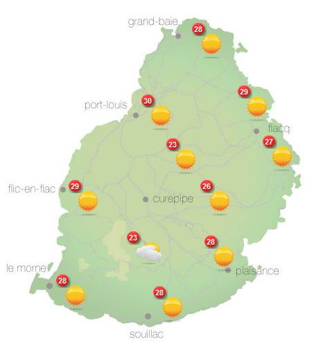 Météo ILES SOEURS: prévisions pour le Samedi 16 Octobre 2021 pour MAURICE et la RÉUNION, tendances pour Dimanche/semaine prochaine