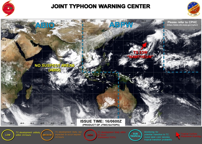 JTWC IS ISSUING 6 HOURLY WARNINGS AND 3HOURLY SATELLITE BULLETINS ON TS 23W. JTWC IS ISSUING 6 HOURLY WARNINGS AND 3HOURLY SATELLITE BULLETINS ON TS 23W.