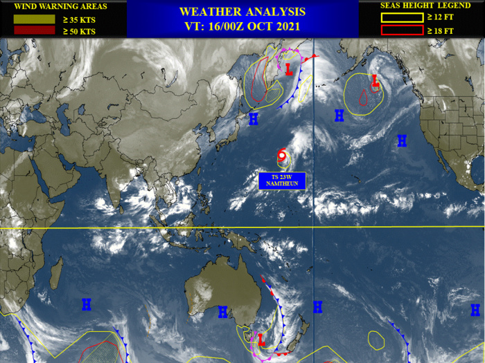 TS 23W(NAMTHEUN) Smap and Ascat-c suggested winds just below Typhoon intensity near the center, 16/03utc