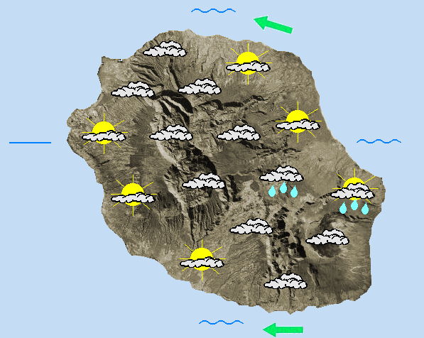 Météo ILES SOEURS: prévisions du temps pour ce Dimanche 17 Octobre 2021 pour MAURICE et la RÉUNION