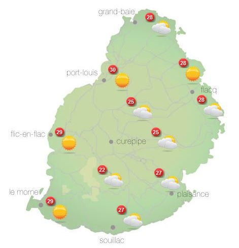 Météo ILES SOEURS: prévisions du temps pour le lundi 18 Octobre 2021 pour MAURICE et la RÉUNION, tendances pour la semaine prochaine