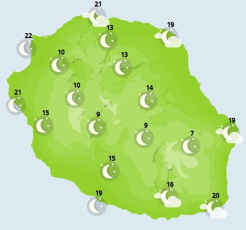 Météo ILES SOEURS: prévisions du temps pour ce Lundi 18 Octobre 2021 pour MAURICE et la RÉUNION, tendances semaine