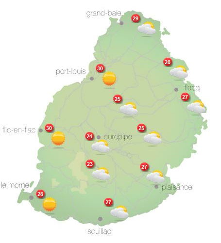 Météo ILES SOEURS: prévisions du temps pour ce Mardi 19 Octobre 2021 pour MAURICE et la RÉUNION, cartes pour Mercredi et jours suivants