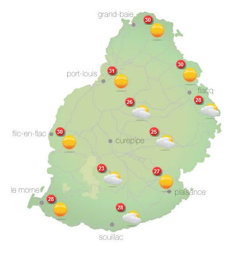 Météo ILES SOEURS: prévisions ce Mercredi 20 Octobre 2021 pour MAURICE et la RÉUNION, tendances weekend