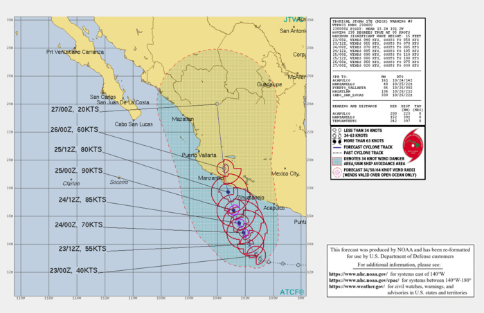 CURRENT INTENSITY IS 40KNOTS AND IS FORECAST TO RAPIDLY INCREASE TO PEAK AT 90KNOTS/CAT 2 BY 15/00UTC. CURRENT INTENSITY IS 40KNOTS AND IS FORECAST TO RAPIDLY INCREASE TO PEAK AT 90KNOTS/CAT 2 BY 15/00UTC.