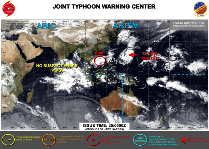25W(MALOU) intensifying next 3 days/Tropical cyclone Formation alert for Invest 99W//17E(RICK) reaching CAT 2 and making landfall,25/06utc