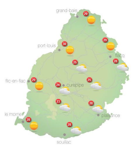 ILES SOEURS: cartes+prévisions du temps pour MAURICE/RÉUNION pour ce Mardi 26 Octobre 2021, instabilité orageuse en fin de semaine?